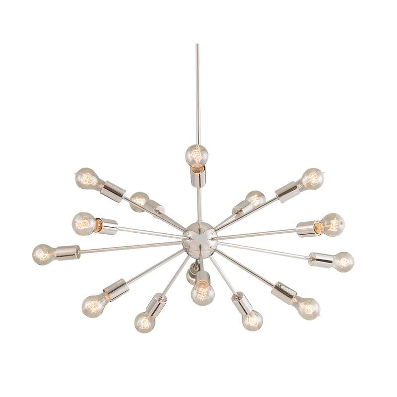Justice Design No Shade Axion 15-light Polished Chrome Small Chandelier - Polished Chrome