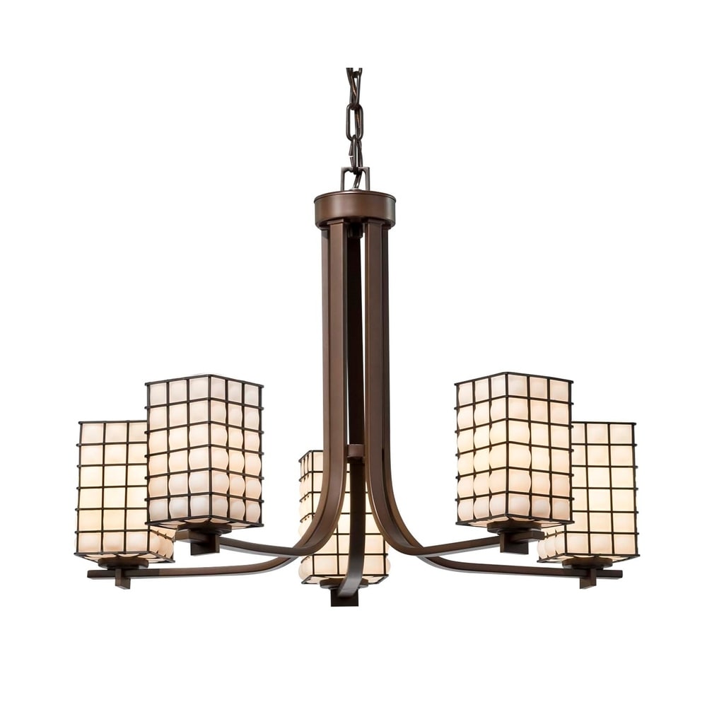 Knollwood 4 Light Antique Bronze Linear Chandelier with Vintage Brass Accents and Clear Glass Shades Knollwood 4 Light Antique Bronze Linear Chandelier with Vintage Brass Accents and Clear Glass Shades