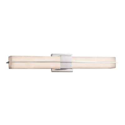 Justice Design Clouds Era Polished Chrome 30-inch LED Linear Wall/ Bath Light, Clouds Shade - Polished Chrome