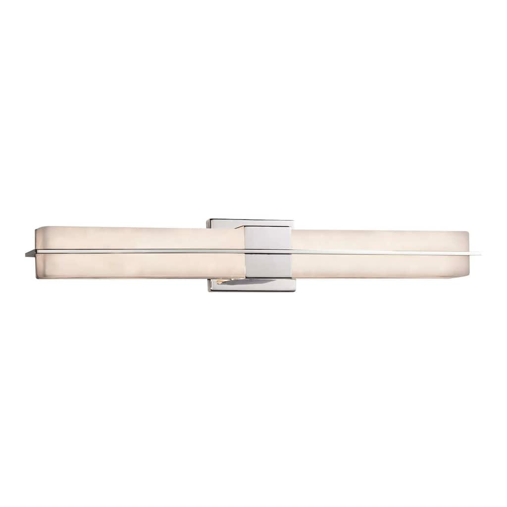 Justice Design Clouds Era Polished Chrome 30-inch LED Linear Wall/ Bath Light, Clouds Shade - Polished Chrome