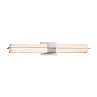 Justice Design Fusion Era Polished Chrome 30-inch LED Linear Wall/ Bath Light, Opal Shade - Polished Chrome