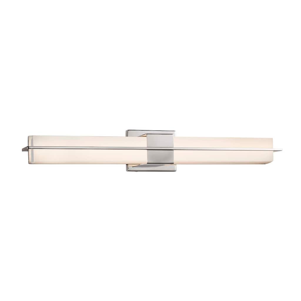 Justice Design Fusion Era Polished Chrome 30-inch LED Linear Wall/ Bath Light, Opal Shade - Polished Chrome