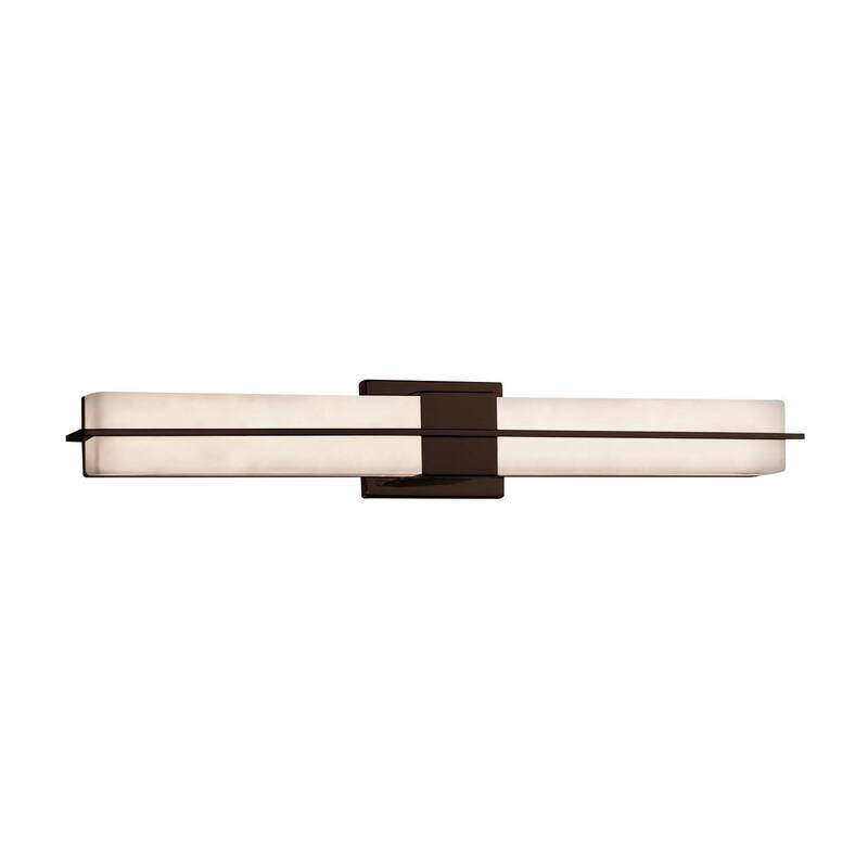 Justice Design Clouds Era Dark Bronze 30-inch LED Linear Wall/ Bath Light, Clouds Shade