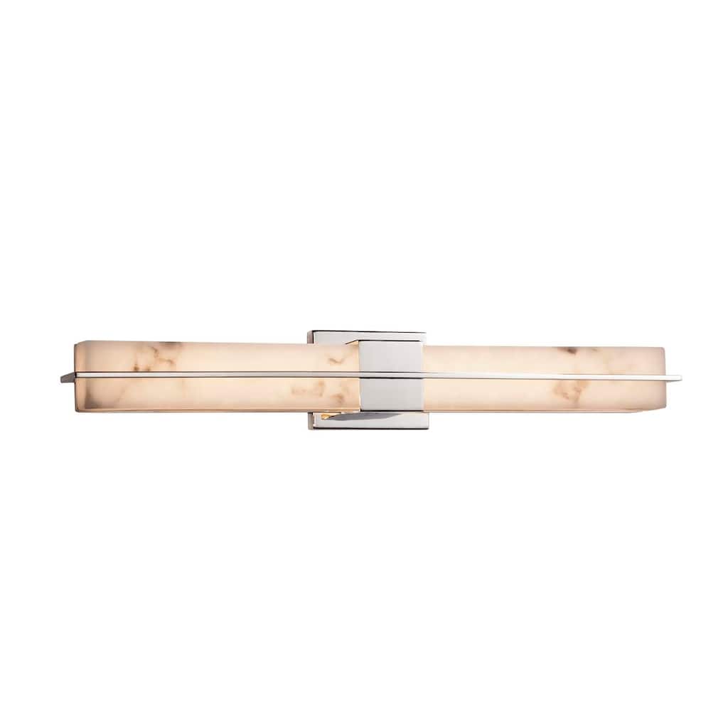 Justice Design LumenAria Era Polished Chrome 30-inch LED Linear Wall/ Bath Light, Faux Alabaster Shade - Polished Chrome