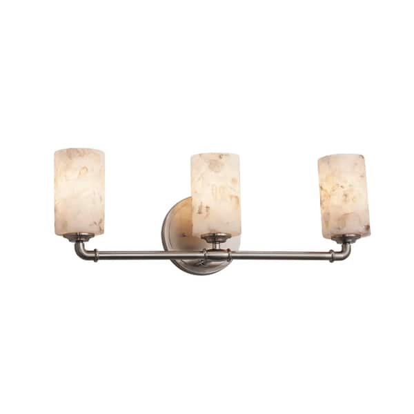 Justice Design Alabaster Rocks! Bronx 3-light Brushed Nickel Bath Bar 