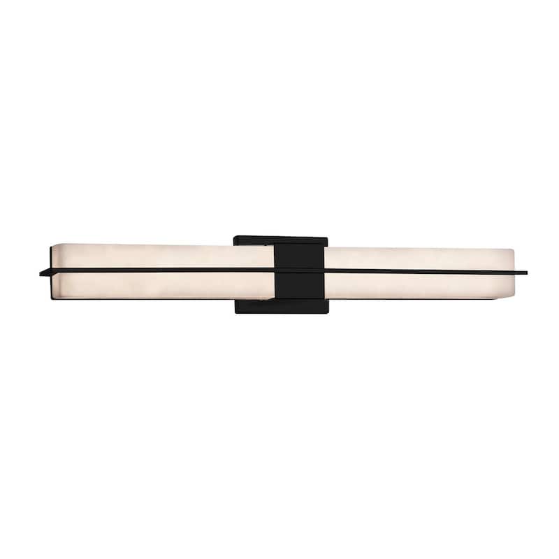 Justice Design Clouds Era Matte Black 30-inch LED Linear Wall/ Bath Light, Clouds Shade