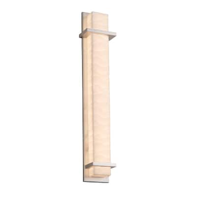 Justice Design Porcelina Monolith Brushed Nickel 36-inch LED Wall Sconce, Waves Impressions