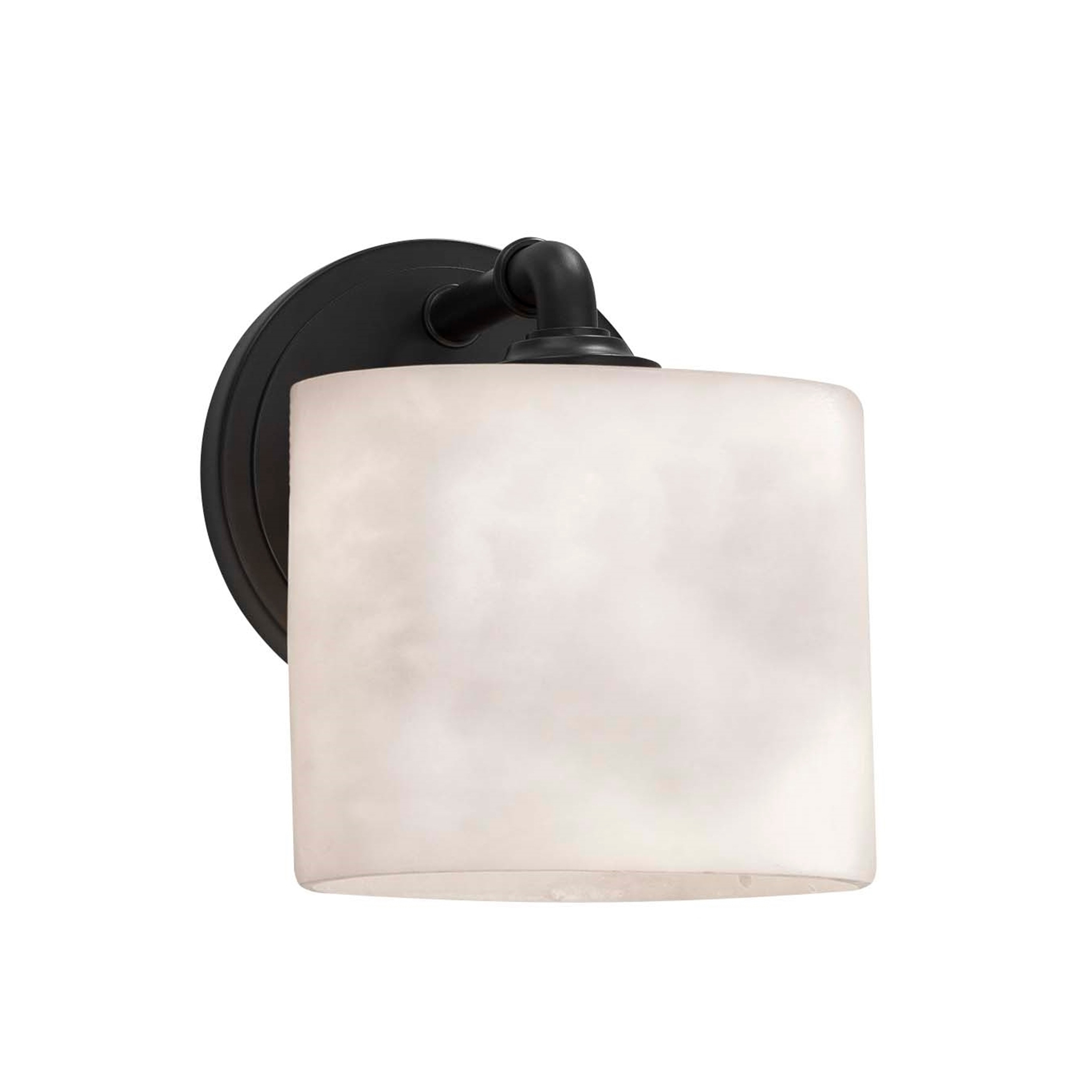 Justice Design Clouds Bronx 1-light Matte Black Wall Sconce, Clouds Oval Shade