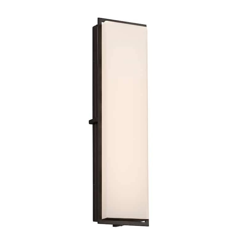 Justice Design Fusion Avalon Matte Black 24-inch LED Wall Sconce, Opal Shade