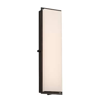 Justice Design Fusion Avalon Matte Black 24-inch LED Wall Sconce, Opal Shade