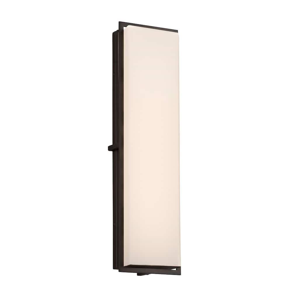 Justice Design Fusion Avalon Matte Black 24-inch LED Wall Sconce, Opal Shade