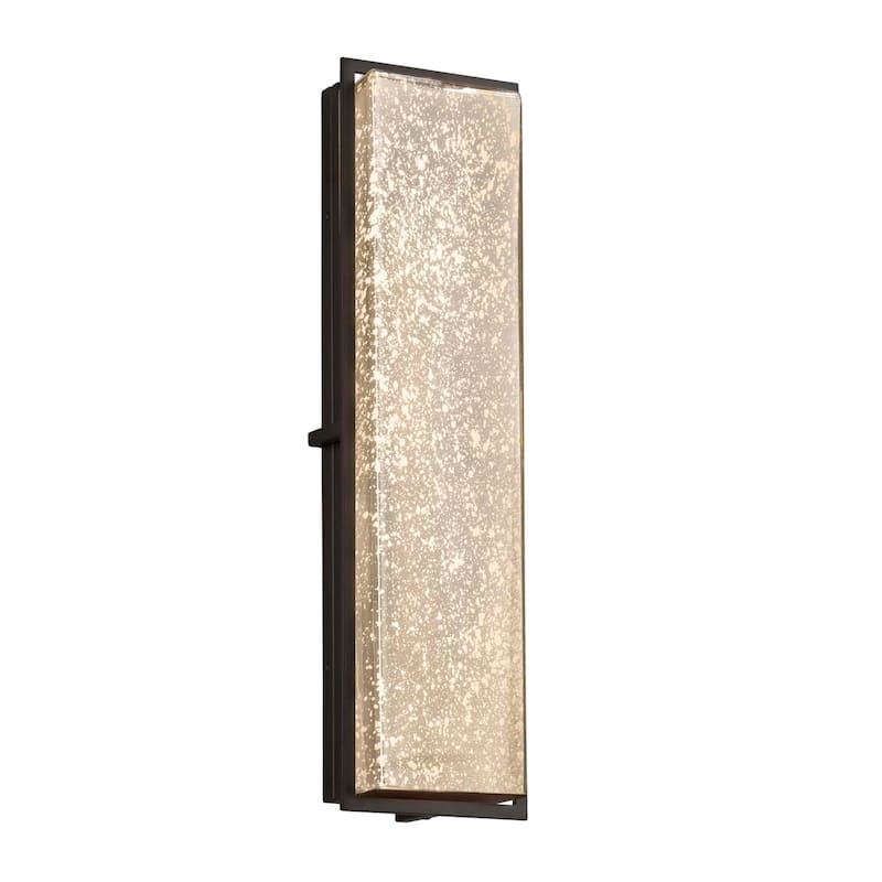 Justice Design Fusion Avalon Matte Black 24-inch LED Wall Sconce, Mercury Glass Shade