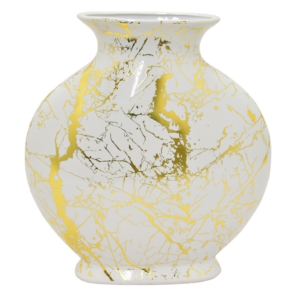 Three Hands 12 " Ceramic Vase in White