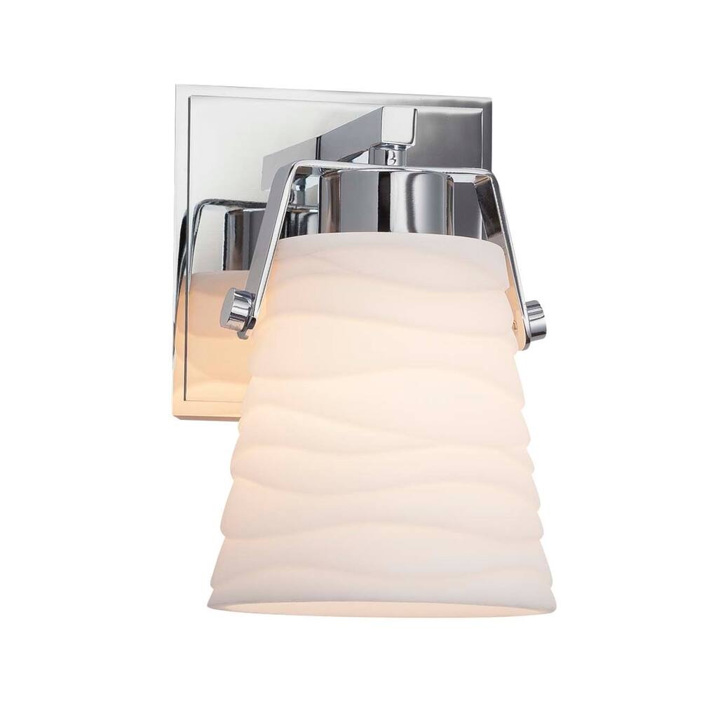 Justice Design Porcelina Nexus 1-light Polished Chrome Wall Sconce, Waves Impressions