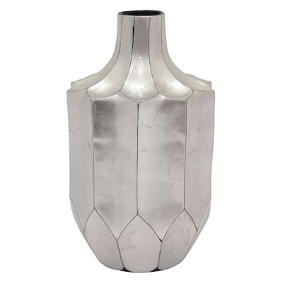 Three Hands 14.75 " Ceramic Vase -Silver in Silver