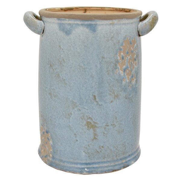 Three Hands 11.75 " Ceramic Vase in Blue