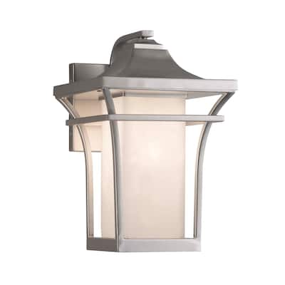 Justice Design Clouds Summit 1-light Brushed Nickel Small Outdoor Wall Sconce, Clouds Shade