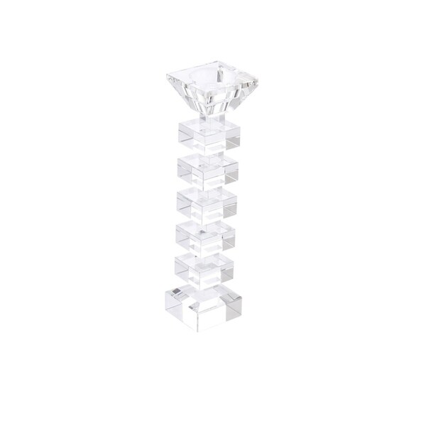 Sagebrook Home 13317-01 Crystal Candle Holder, Clear Crystal, 2.25 x 2.25 x 9.5 Inches