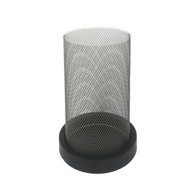 Sagebrook Home 12267 Metal Mesh Pillar Candle Holder, Black Metal, 7.25 x 7.25 x 10.5 Inches