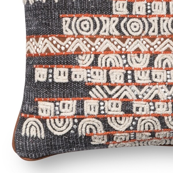 blue and rust pillows