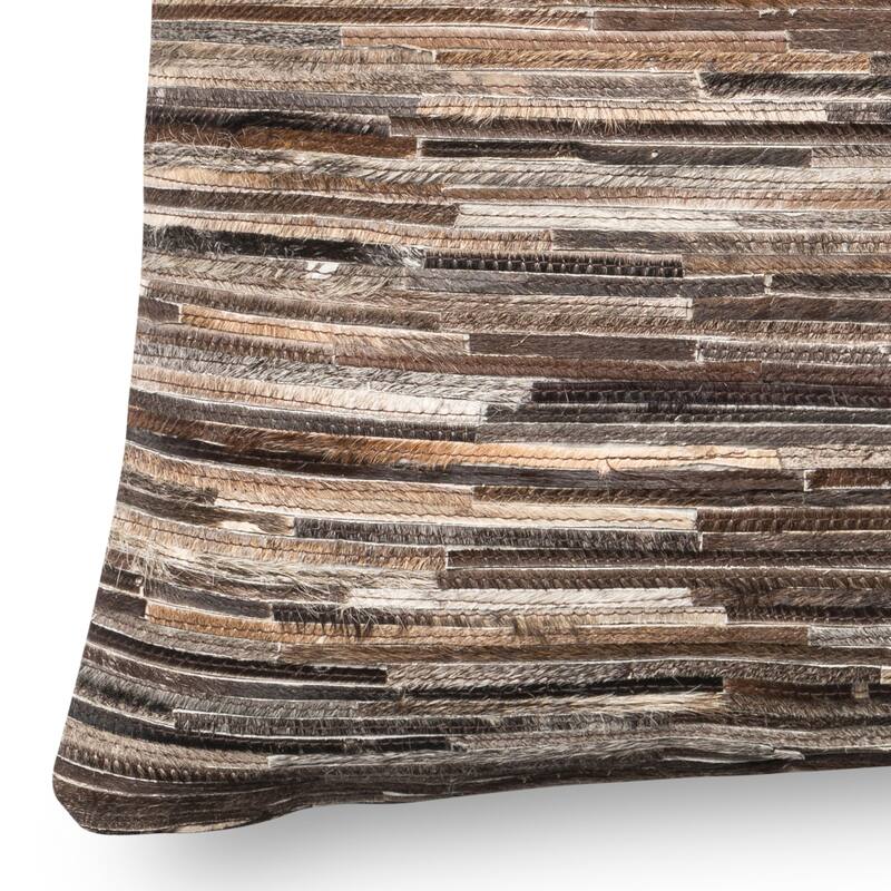 Rustic Natural Leather Sewn 22-inch Throw Pillow or Pillow Cover