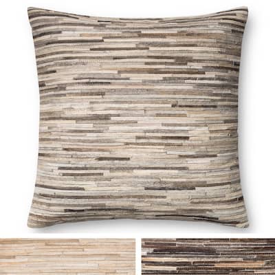 Rustic Natural Leather Sewn 22-inch Throw Pillow or Pillow Cover
