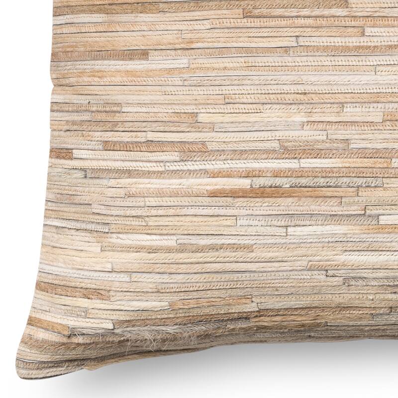 Rustic Natural Leather Sewn 22-inch Throw Pillow or Pillow Cover