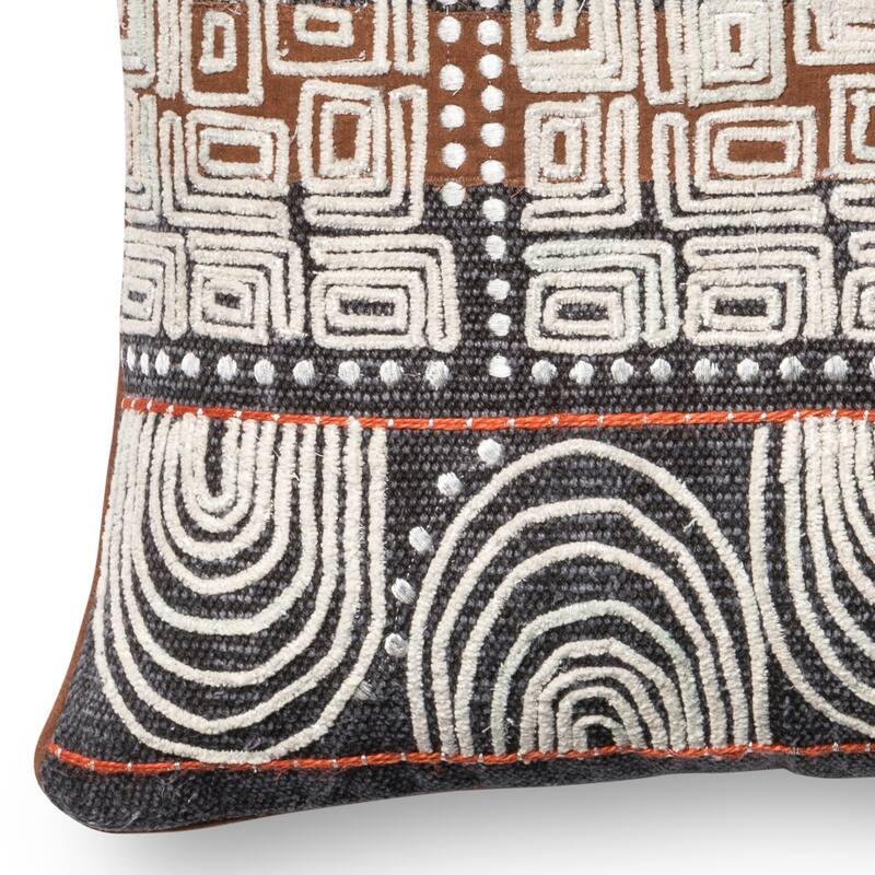 Stone-wash Denim Blue/ Rust 18-inch Throw Pillow or Pillow Cover