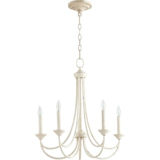 Brooks 5-light Candle Chandelier (White) - Chandeliers For Bedrooms by Overstock.com
