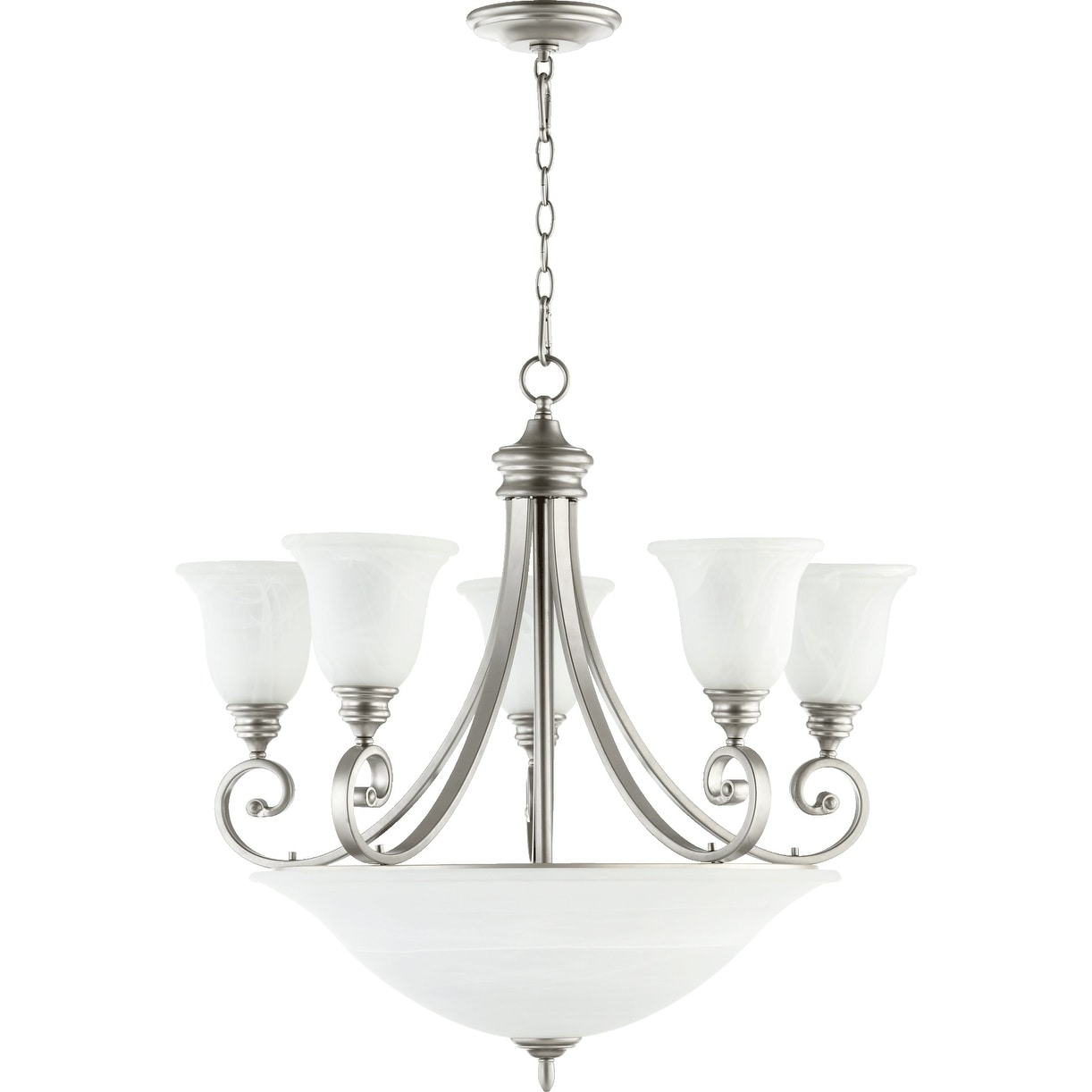 Bryant Classic Nickel and Faux Alabaster 9-light Chandelier - Chandeliers For Bedrooms by Overstock.com