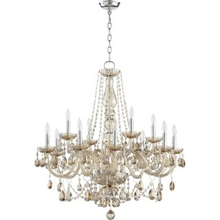 Katerina Chrome Crystal 12-light Chandelier (Brown) - Chandeliers For Bedrooms by Overstock.com