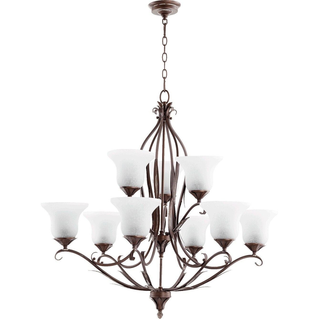 Flora White Linen 9-light Chandelier (White) - Chandeliers For Bedrooms by Overstock.com