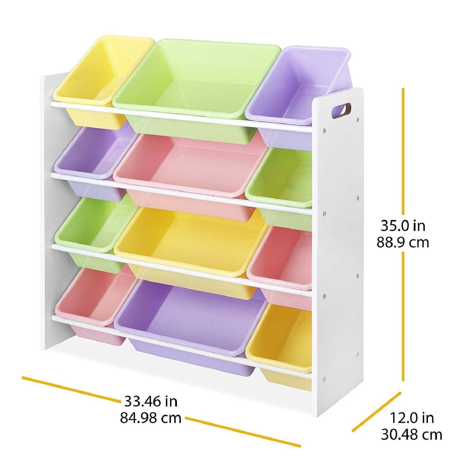 HoneyCanDo Kids Toy Storage Organizer With Bins, Pastel