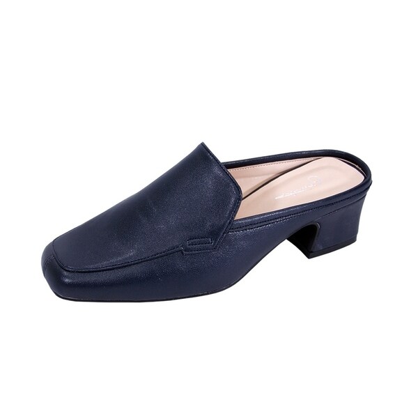 navy blue women's mule shoes