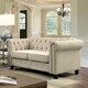 preview thumbnail 9 of 7, Kevi Traditional Tufted Chesterfield Loveseat by Furniture of America Ivory