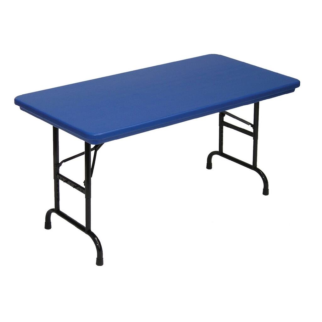 Correll Heavy Duty Blow Molded Blue Folding Table Rectangular 30"W x 72"L