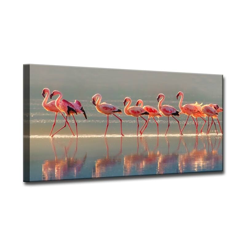 Flamingo' Coastal Wrapped Canvas Wall Art