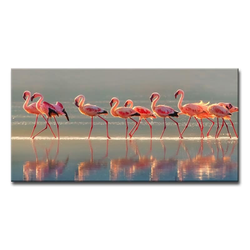 Flamingo' Coastal Wrapped Canvas Wall Art