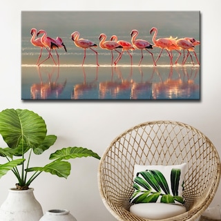 Flamingo' Coastal Wrapped Canvas Wall Art