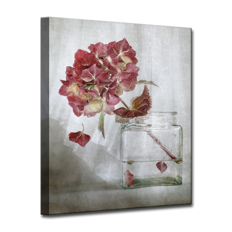 Hydrangea' Floral Wrapped Canvas Wall Art