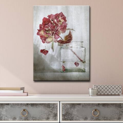 Hydrangea' Floral Wrapped Canvas Wall Art