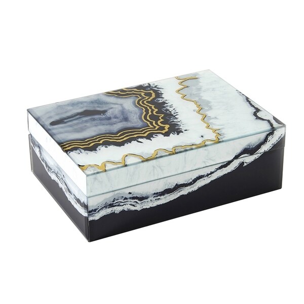 Shop Sagebrook Home 12332-03 Glass & Wood Decorative Box ...