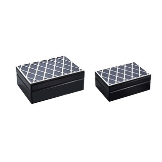 8.25 x 6.25 x 4 Inches Purple//White Sagebrook Home 13350-02 MDF Box