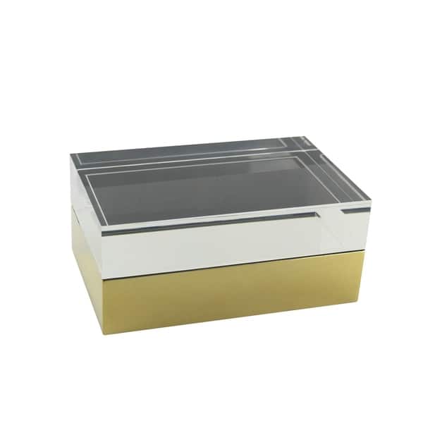 Shop Sagebrook Home 13646 Decorative Metal Glass Storage Box