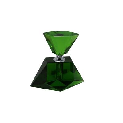 Sagebrook Home 13300-05 Crystal Perfume Bottle, Green Crystal, 3.937007874 x 1.968503937 x 3.937007874 Inches
