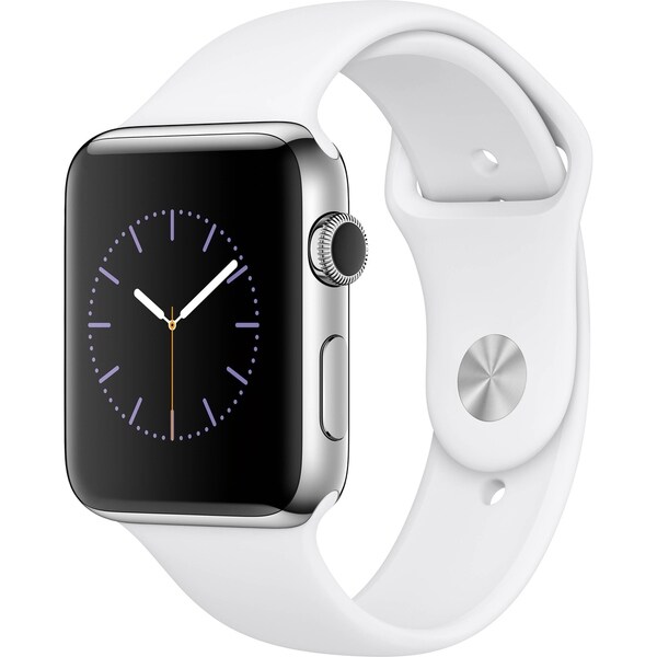 apple watch series 1 38mm silver aluminum case with white sport band