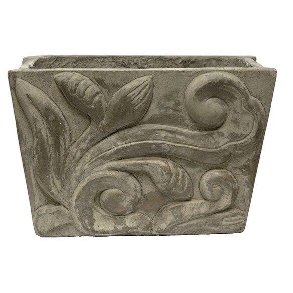 Sagebrook Home VS10100-01 Rectangular Planter, Gray Cement, 11 x 5.75 x 7.25 Inches