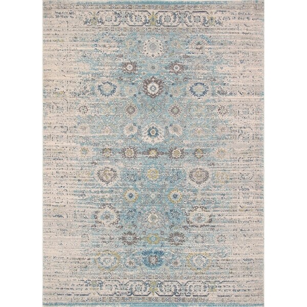 Chelsea Design Machine Made/Power Loom Seafoam/Ivory Rug (9' X 12') - 9' x 12'