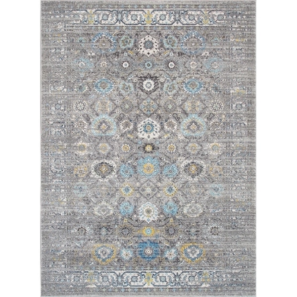 Chelsea Design Silver Machine Made/Power Loom Rug (6' 7" X 9' 0") - 7' x 9'