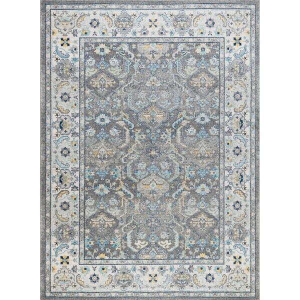Chelsea Design Machine Made/Power Loom Grey/Ivory Rug (8' X 10') - 8' x 10'